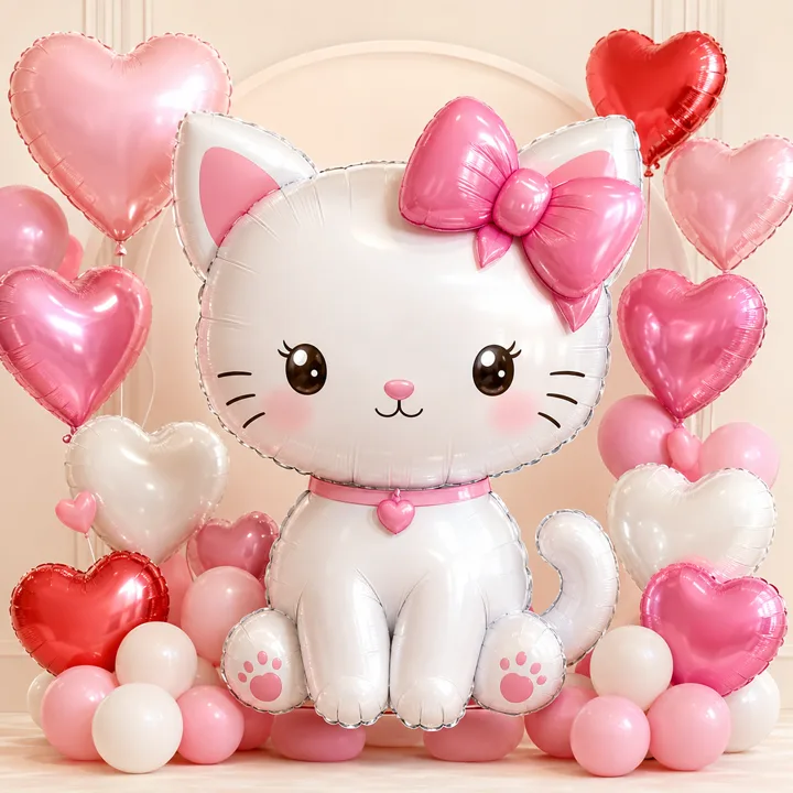 Воздушные шары в тематике «Hello Kitty»