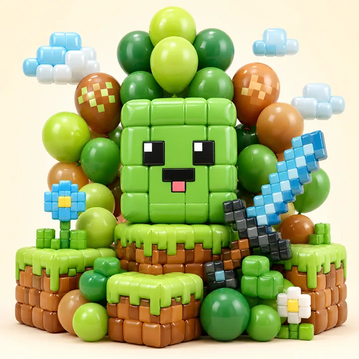 Воздушные шары в тематике «Minecraft»